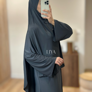 Khimar fente en jersey premium - Plusieurs coloris