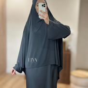 Khimar fente en jersey premium - Plusieurs coloris