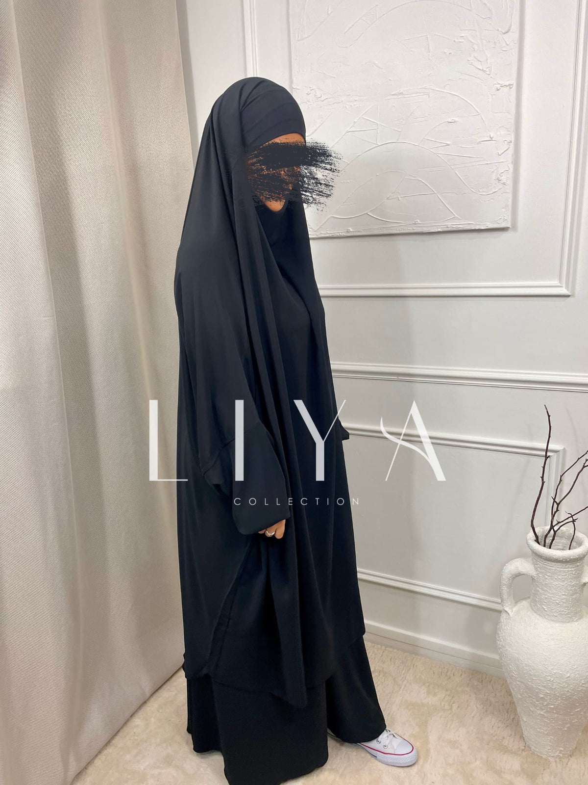 Jilbab en soie de medine - Deux pièces avec jupe / Plusieurs coloris