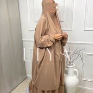 Jilbab en soie de medine - Deux pièces avec jupe / Plusieurs coloris