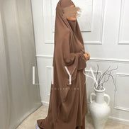 Jilbab en soie de medine - Deux pièces avec jupe / Plusieurs coloris