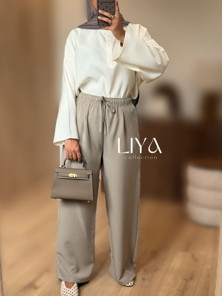 Pantalon large - Chocolat