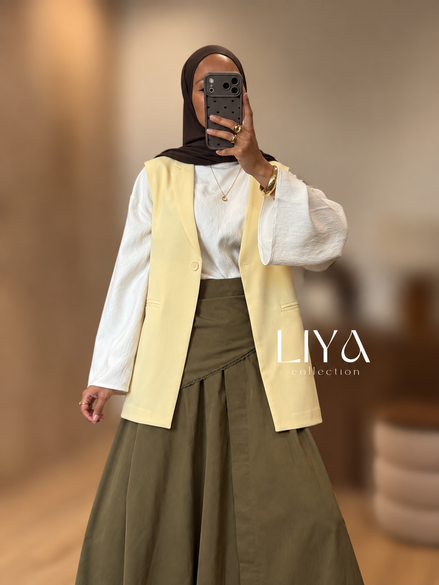 Blazer manche courte oversized - Jaune
