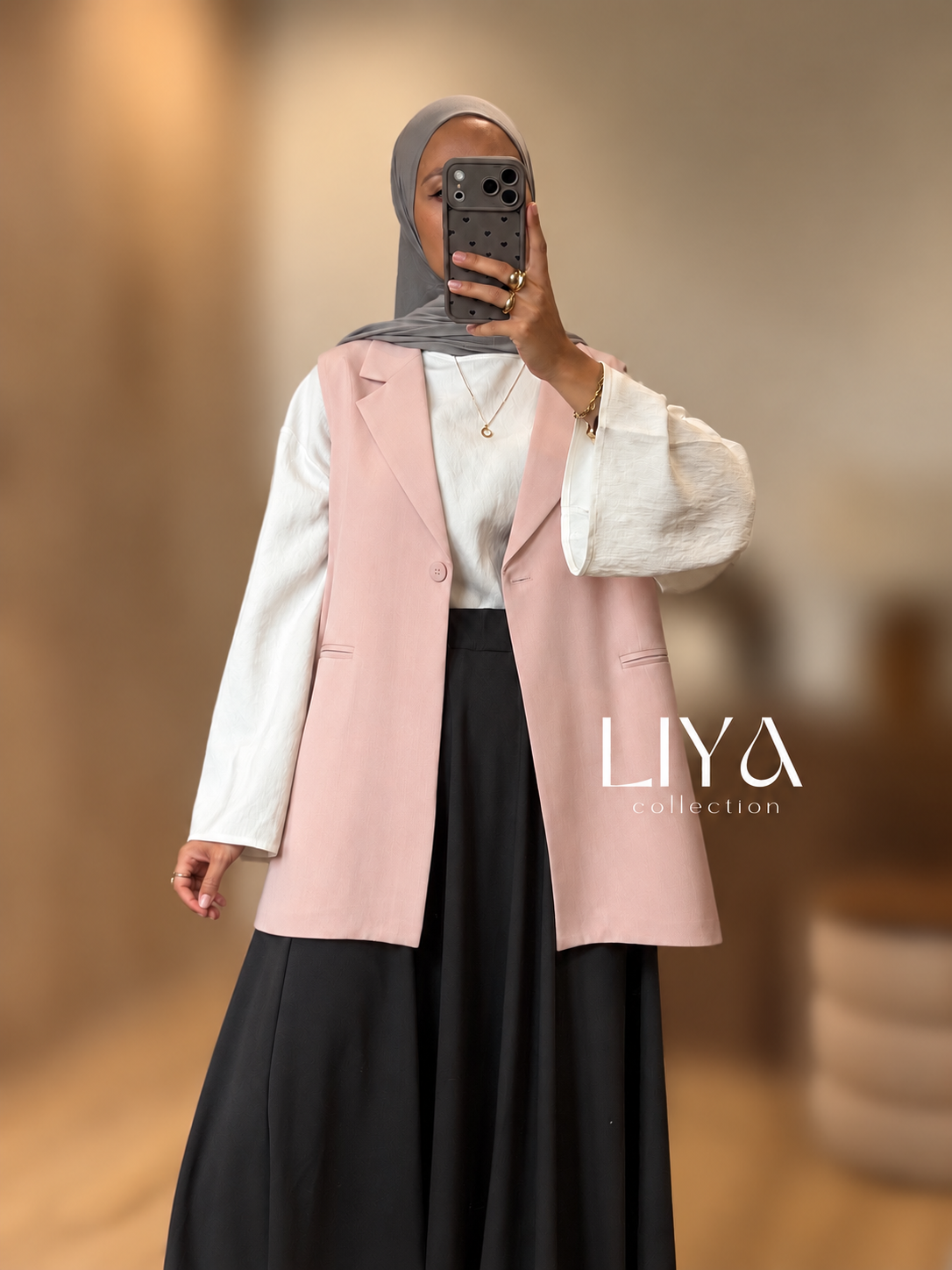 Blazer manche courte oversized - Rose