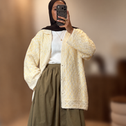 Gilet à crochet - Jaune