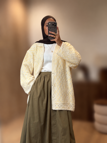 Gilet à crochet - Jaune