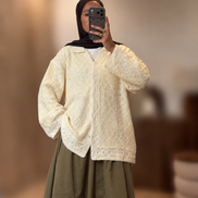 Gilet à crochet - Jaune