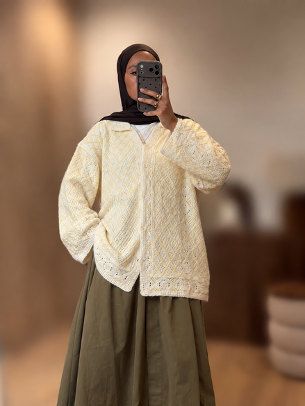 Gilet à crochet - Jaune