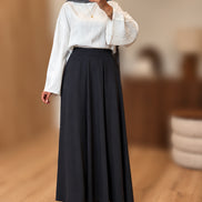 Jupe longue en coton - Gris anthracite