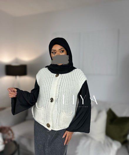 Gilet en maille (sans manche) - Créme