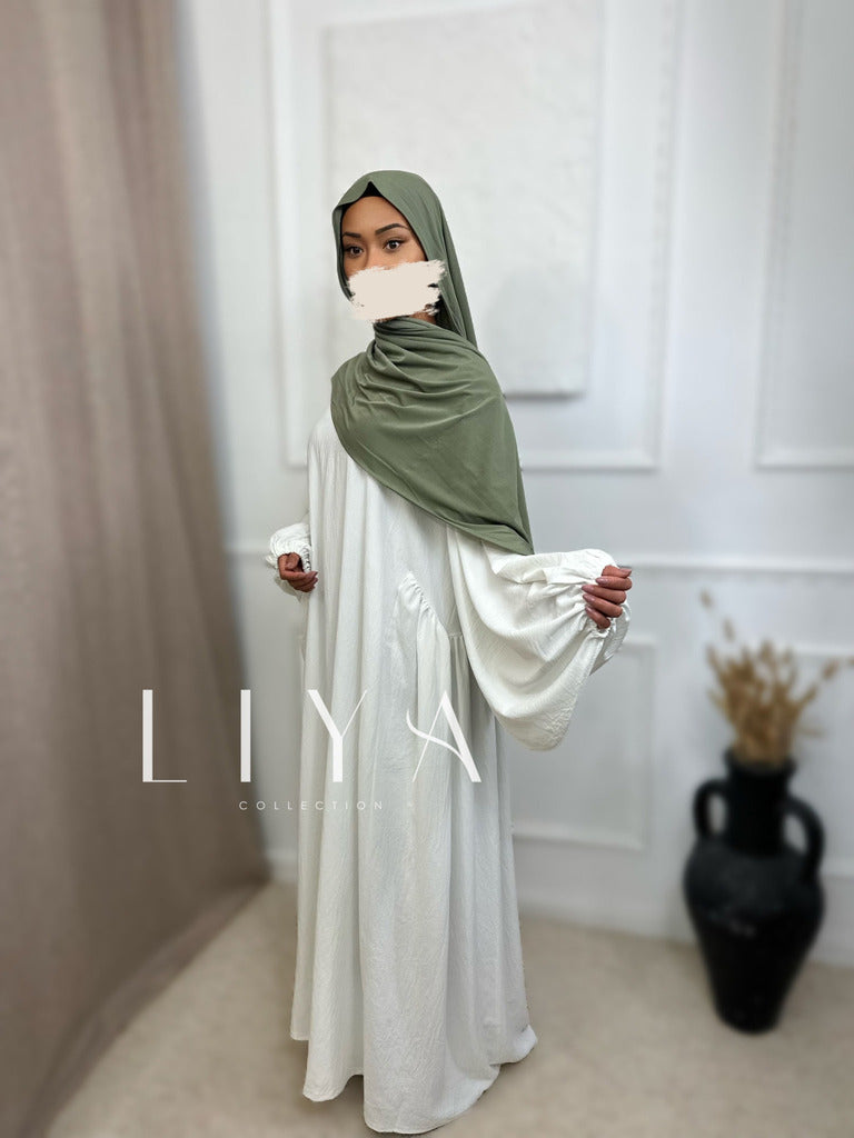 Abaya en jazz « Aliya »  ~ Réversible / Plusieurs coloris au choix