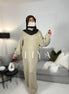 Robe longue en maille - Beige