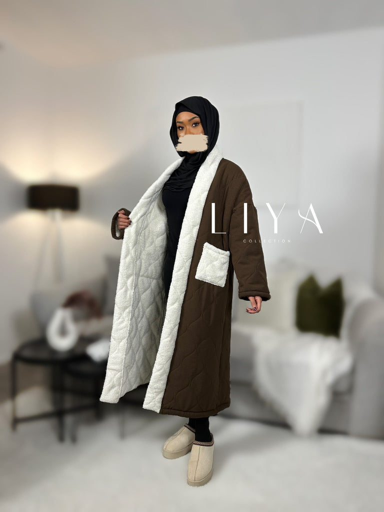 Manteau molletonné - Chocolat
