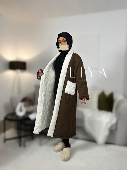 Manteau molletonné - Chocolat