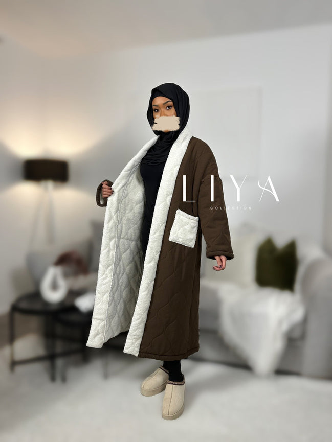 Manteau molletonné - Chocolat