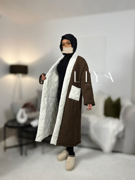 Manteau molletonné - Chocolat