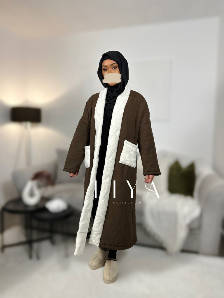 Manteau molletonné - Chocolat