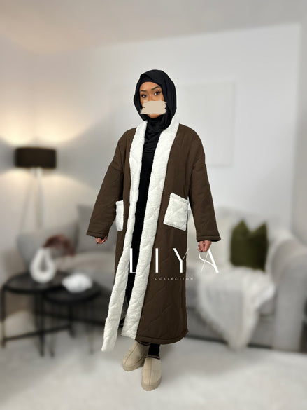 Manteau molletonné - Chocolat