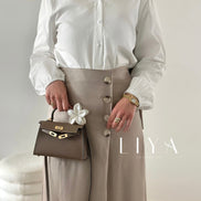 Jupe tailleur en effet lin - Plusieurs coloris
