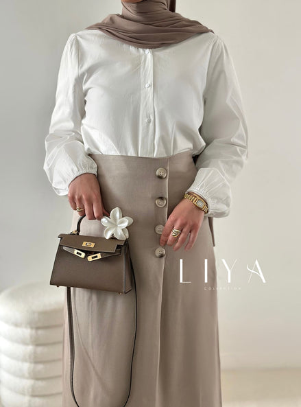Jupe tailleur en effet lin - Plusieurs coloris