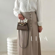 Jupe tailleur en effet lin - Plusieurs coloris