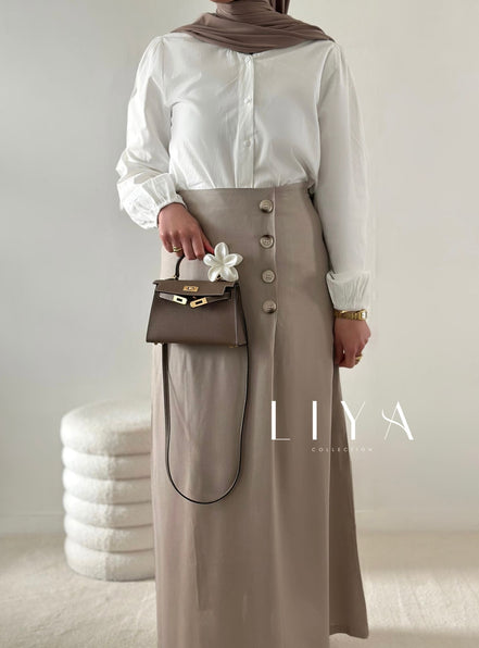 Jupe tailleur en effet lin - Plusieurs coloris