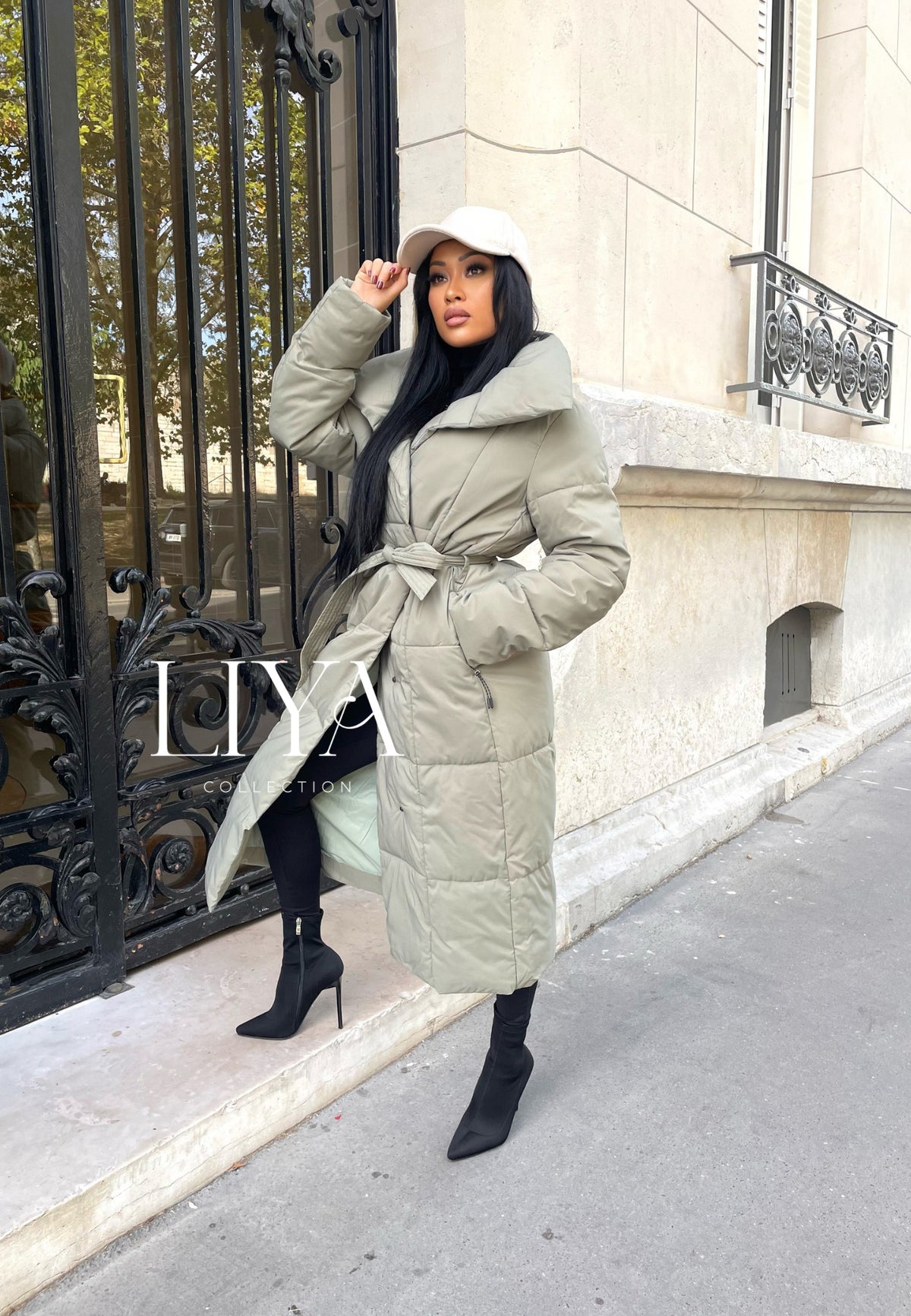 Long padded jacket with belt - Several colours