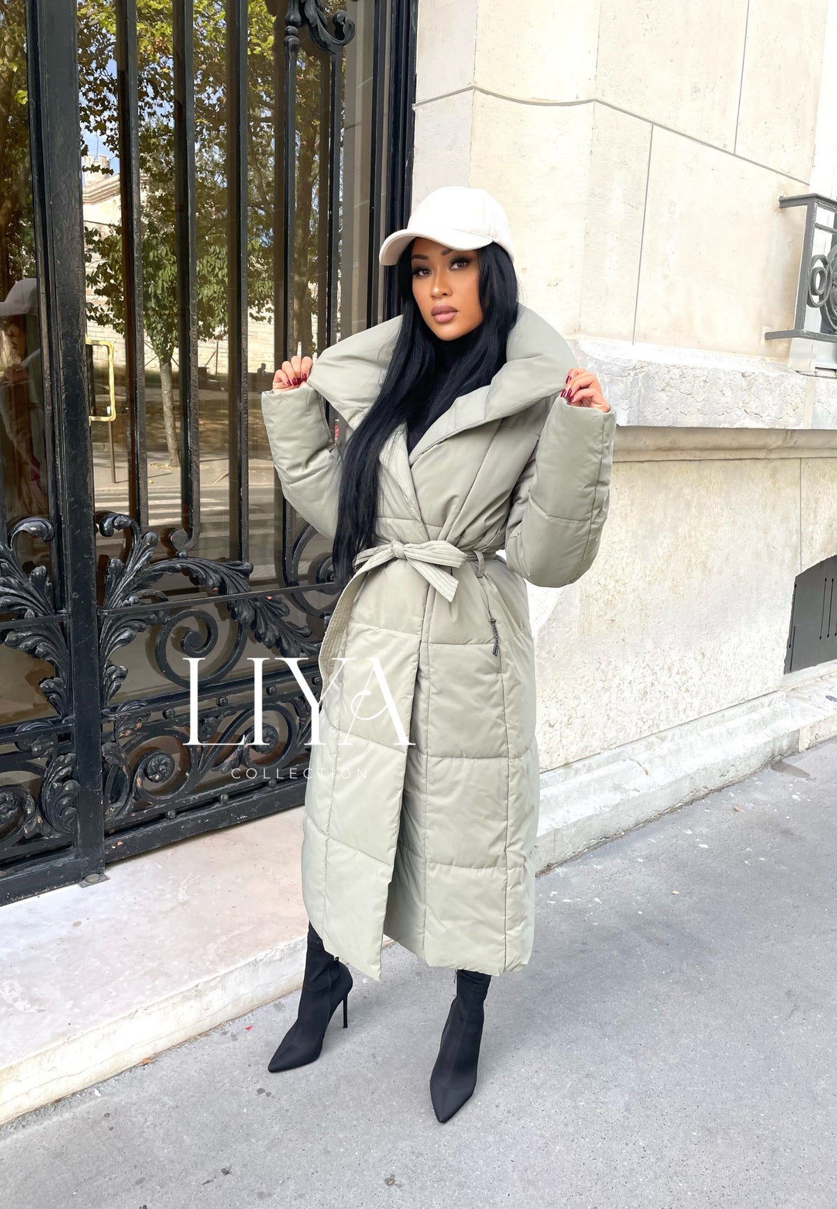 Long padded jacket with belt - Several colours