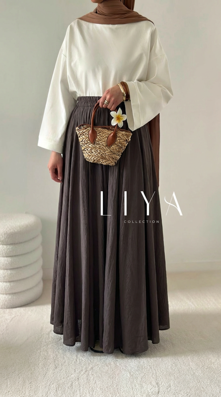 Jupe asymétrique « Bella" - Chocolat