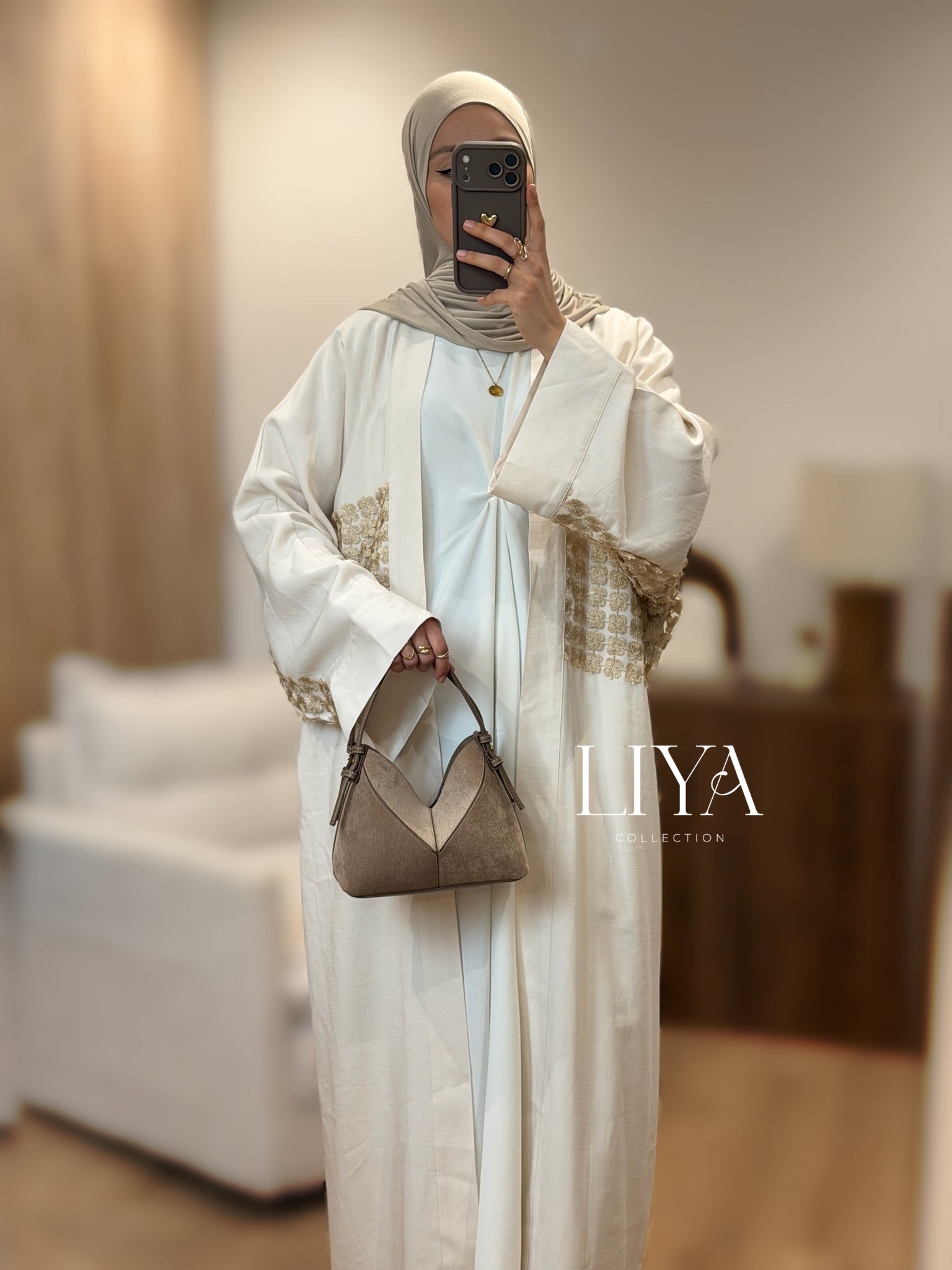 Kimono en effet lin - Or