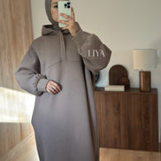 Robe de jogging avec ZIP - LIYA (Taupe)