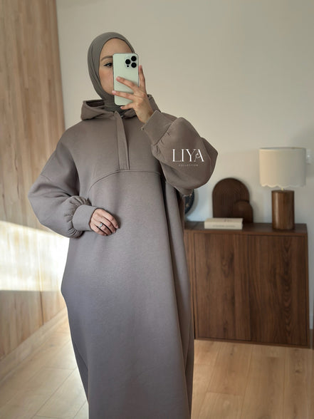 Robe de jogging avec ZIP - LIYA (Taupe)