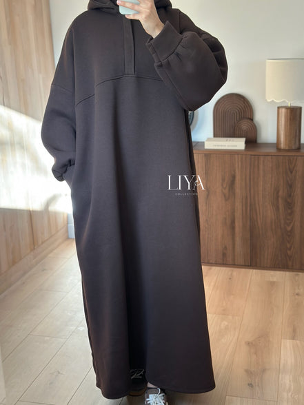 Robe de jogging avec ZIP - LIYA (Taupe)