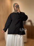 Chemise en coton croisée - Oversized / Noir