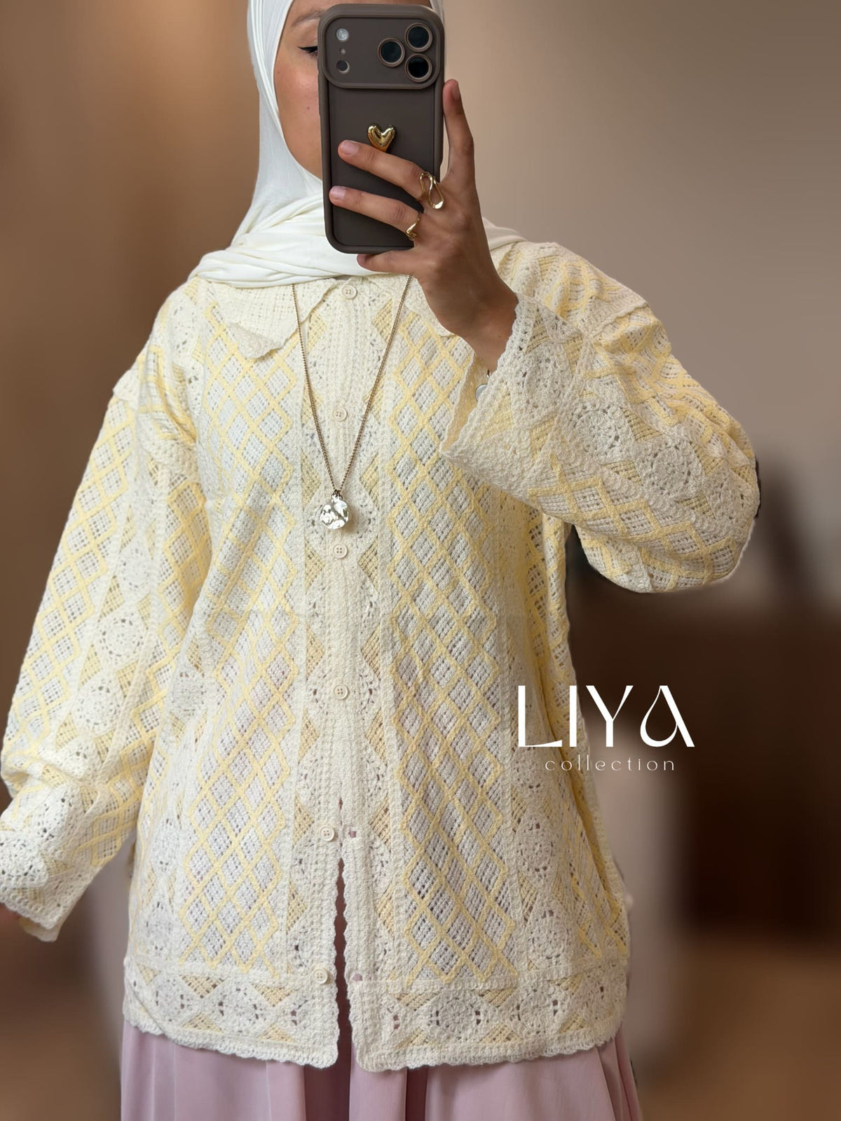 Gilet à crochet - Jaune