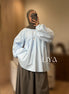Chemise en coton bouffante - Oversized / Bleu ciel