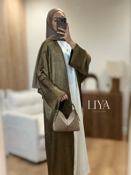 Kimono en effet SATIN - Olive