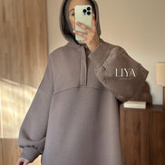 Robe de jogging avec ZIP - LIYA (Taupe)