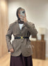 Veste blazer à carreaux oversized