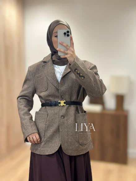 Oversized checked blazer