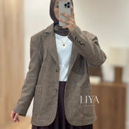 Veste blazer à carreaux oversized