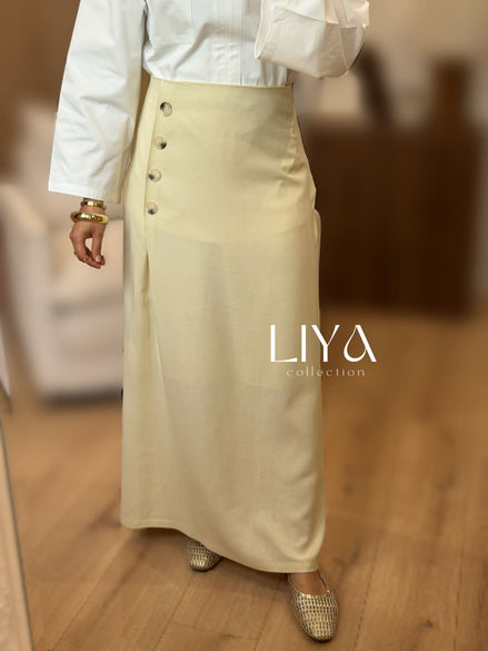 Jupe tailleur en effet lin - Plusieurs coloris