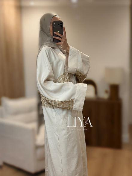 Kimono en effet lin - Or