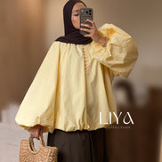 Chemise bouffante à bouton - Oversized / Jaune