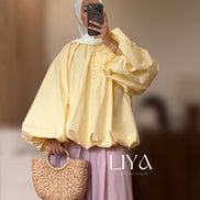Chemise bouffante à bouton - Oversized / Jaune