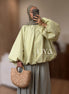 Chemise bouffante à bouton - Oversized / Vert pastel