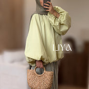 Chemise bouffante à bouton - Oversized / Vert pastel