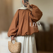 Chemise bouffante à bouton - Oversized / Corail
