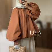 Chemise bouffante à bouton - Oversized / Corail