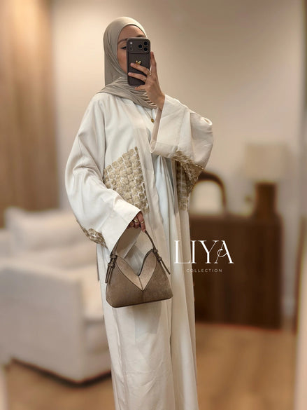 Kimono en effet lin - Or